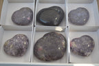 Polished Lepidolite Gemstone Hearts x 6 From Madagascar - Toprock Gemstones and Minerals 