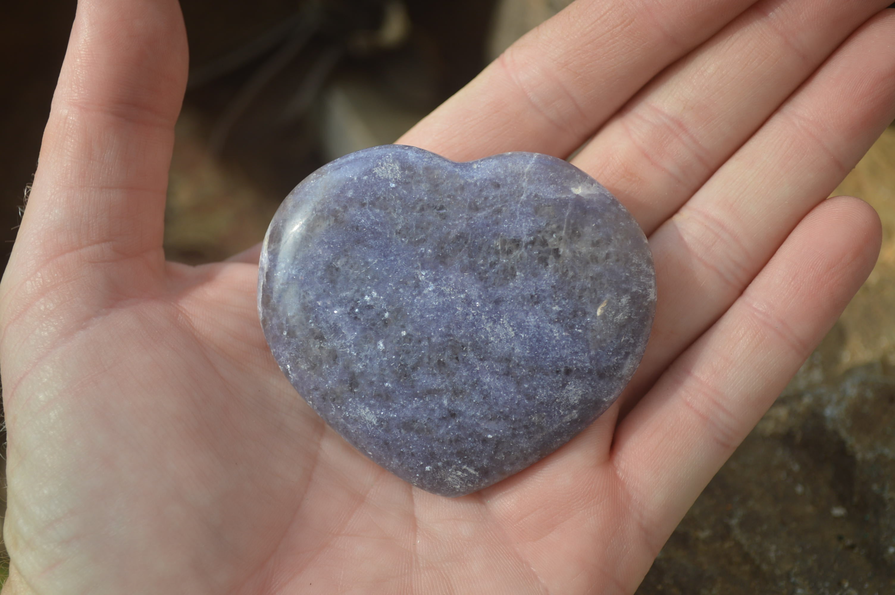 Polished Lepidolite Gemstone Hearts x 6 From Madagascar - Toprock Gemstones and Minerals 
