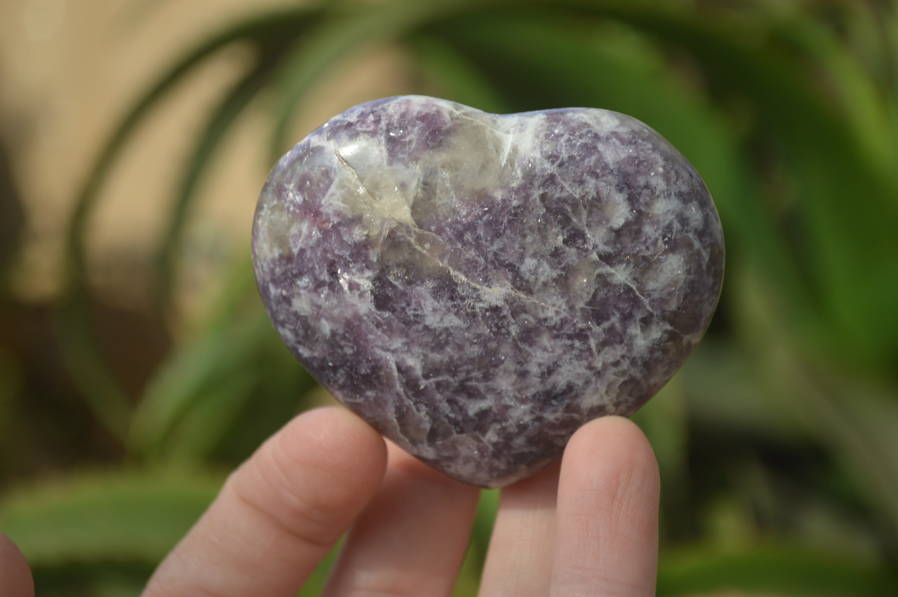 Polished Lepidolite Gemstone Hearts x 6 From Madagascar - Toprock Gemstones and Minerals 