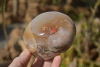 Polished Flower Agate Standing Free Forms x 3 From Madagascar - Toprock Gemstones and Minerals 
