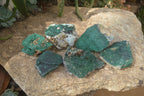 Natural Crystalline Malachite Specimens x 6 From Kasompe, Congo - Toprock Gemstones and Minerals 