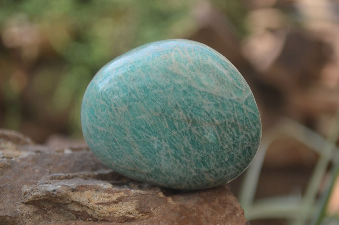 Polished Amazonite Galet / Palm Stones x 12 From Zimbabwe - Toprock Gemstones and Minerals 