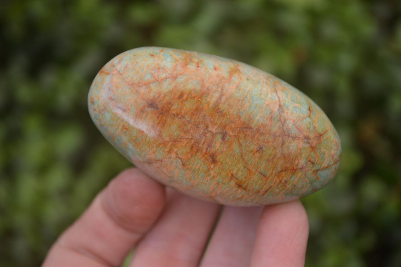 Polished Amazonite Galet / Palm Stones x 12 From Zimbabwe - Toprock Gemstones and Minerals 