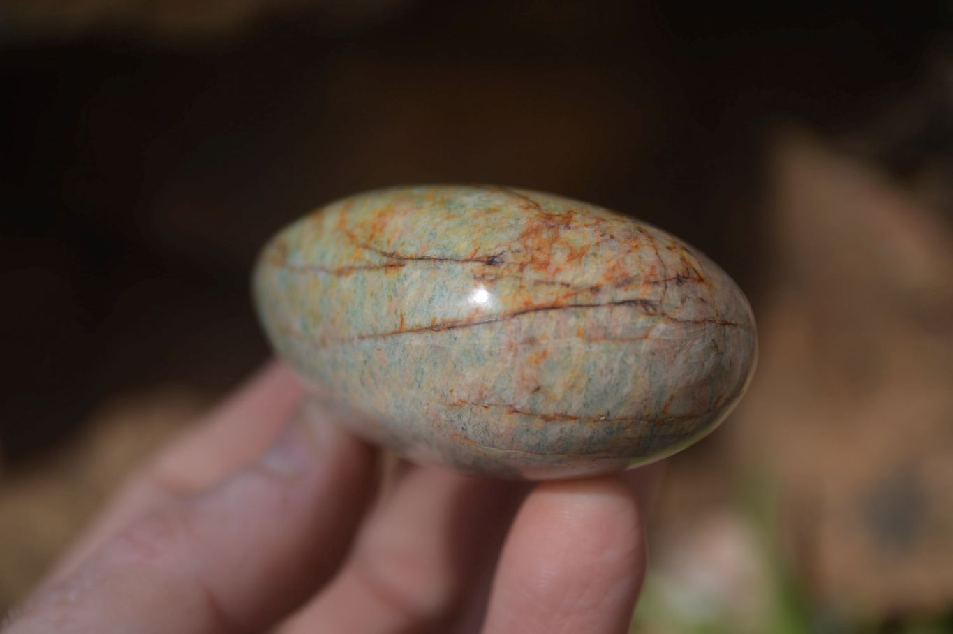 Polished Amazonite Galet / Palm Stones x 12 From Zimbabwe - Toprock Gemstones and Minerals 