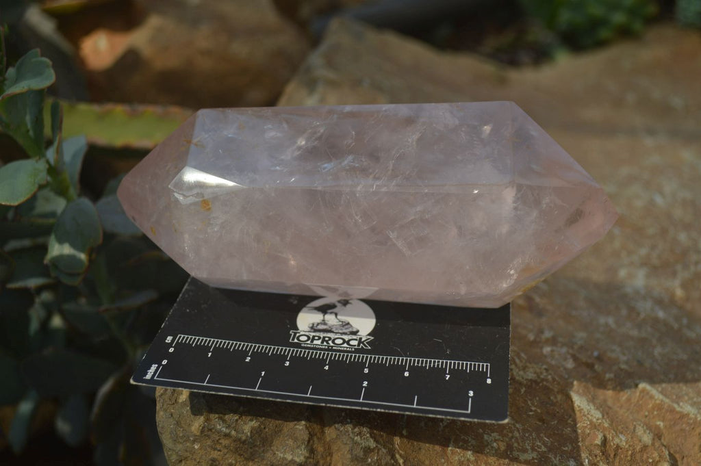 Polished Rose Quartz Double Terminated Crystals x 3 From Madagascar - Toprock Gemstones and Minerals 