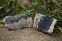 Polished On One Side Watermelon Fluorite Slices x 12 From Namibia - Toprock Gemstones and Minerals 