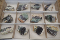 Polished On One Side Watermelon Fluorite Slices x 12 From Namibia - Toprock Gemstones and Minerals 