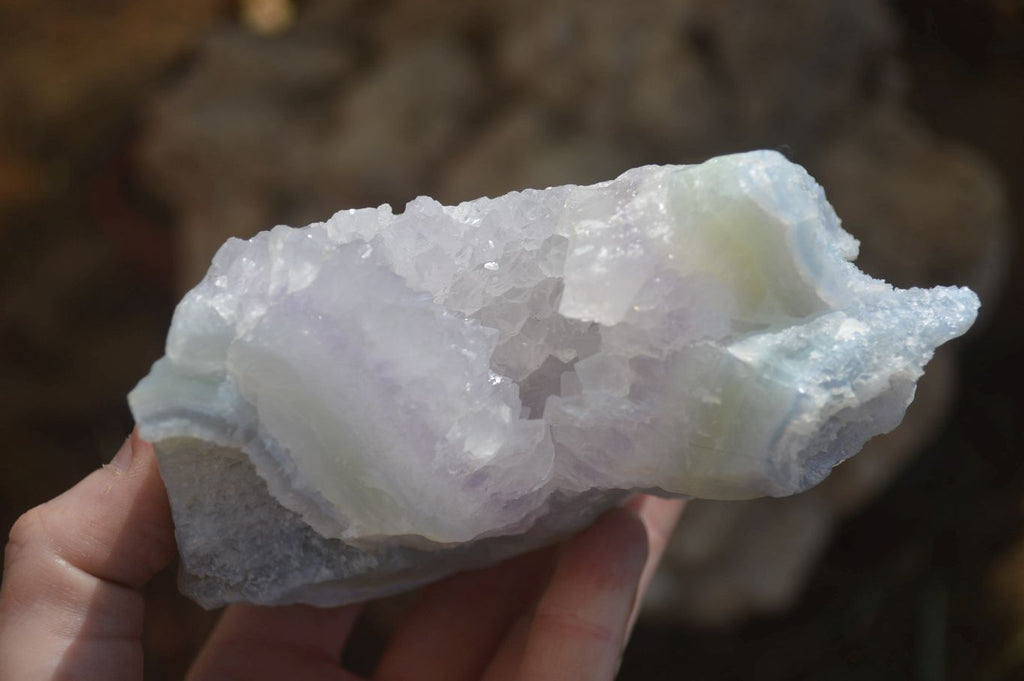 Natural Etched Blue Chalcedony Specimens x 3 From Nsanje, Malawi - Toprock Gemstones and Minerals 