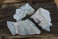 Natural Etched Blue Chalcedony Specimens x 3 From Nsanje, Malawi - Toprock Gemstones and Minerals 