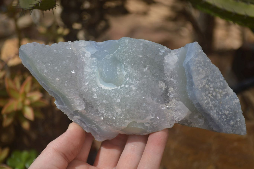 Natural Etched Blue Chalcedony Specimens x 3 From Nsanje, Malawi - Toprock Gemstones and Minerals 