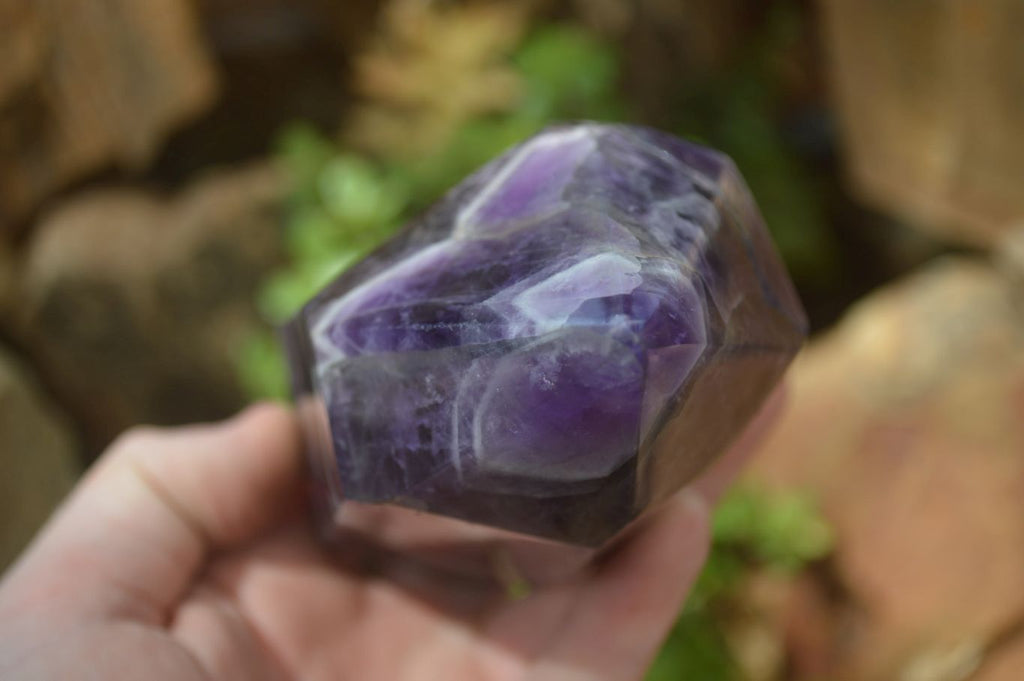 Polished Chevron Amethyst Prism-Point x 1 From Zambia - Toprock Gemstones and Minerals 