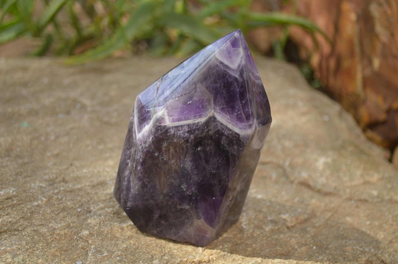 Polished Chevron Amethyst Prism-Point x 1 From Zambia - Toprock Gemstones and Minerals 