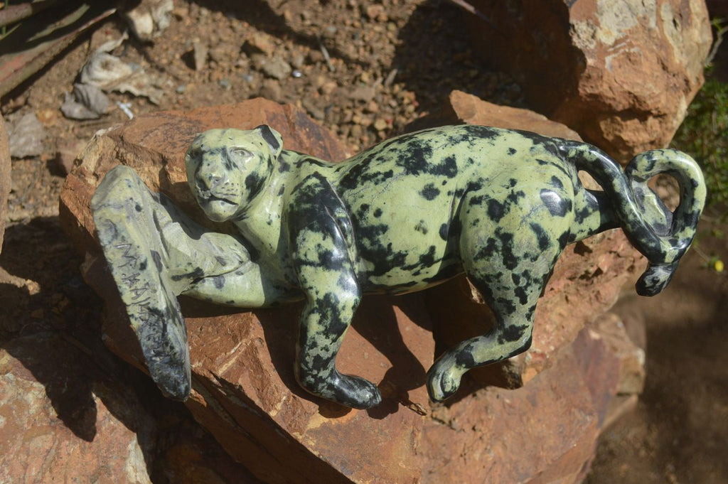 Polished Leopard Stone Leopard Carving x 1 From Zimbabwe - Toprock Gemstones and Minerals 