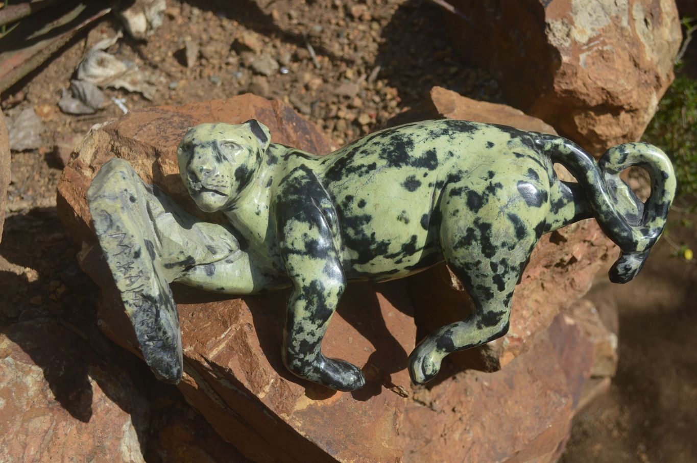 Polished Leopard Stone Leopard Carving x 1 From Zimbabwe - Toprock Gemstones and Minerals 