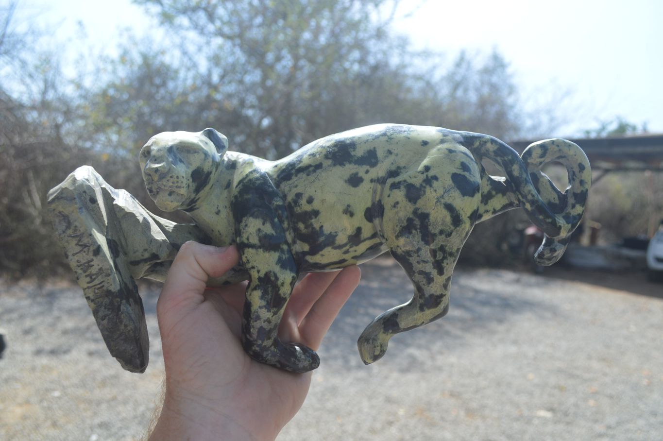 Polished Leopard Stone Leopard Carving x 1 From Zimbabwe - Toprock Gemstones and Minerals 