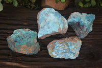 Natural Shattuckite Specimens x 4 From Kaokoveld, Namibia - Toprock Gemstones and Minerals 