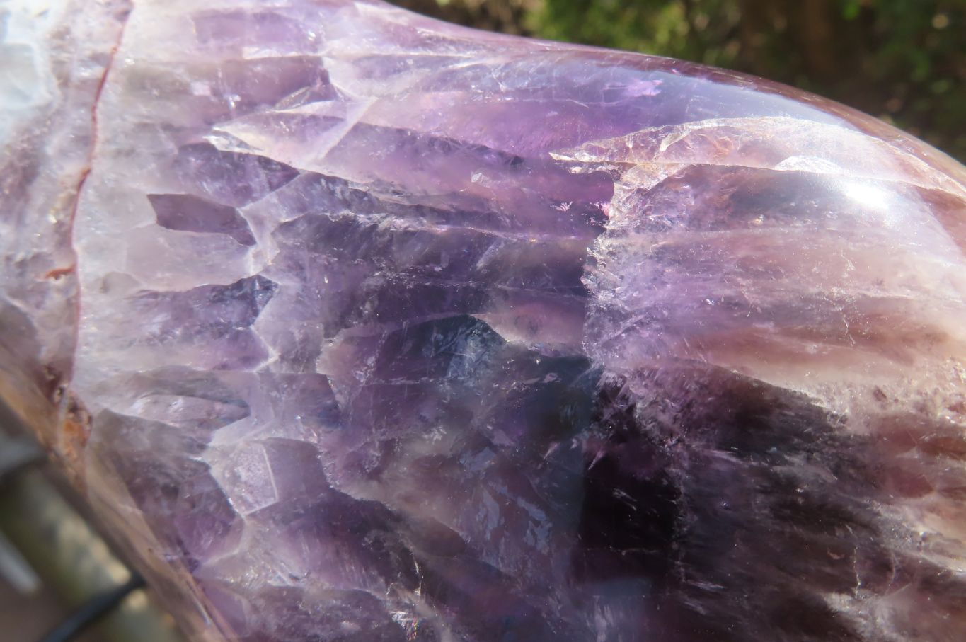 Polished Smokey Chevron Amethyst Standing Free Form x 1 From Madagascar - Toprock Gemstones and Minerals 