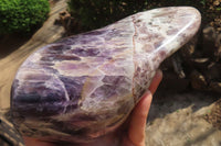 Polished Smokey Chevron Amethyst Standing Free Form x 1 From Madagascar - Toprock Gemstones and Minerals 