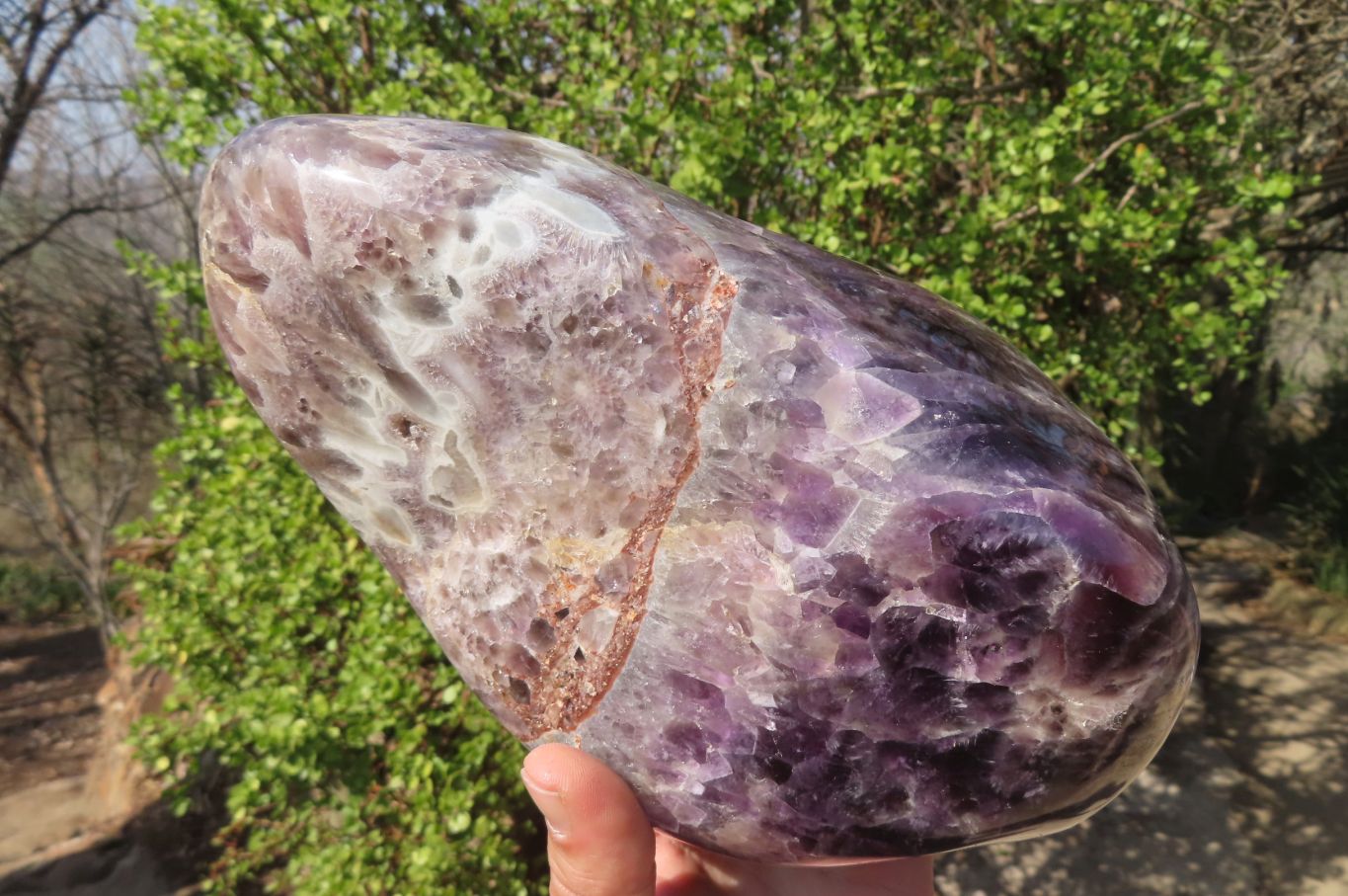 Polished Smokey Chevron Amethyst Standing Free Form x 1 From Madagascar - Toprock Gemstones and Minerals 