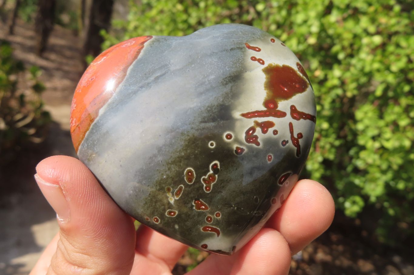 Polished Polychrome Jasper Hearts x 6 From Mahajanga, Madagascar - Toprock Gemstones and Minerals 
