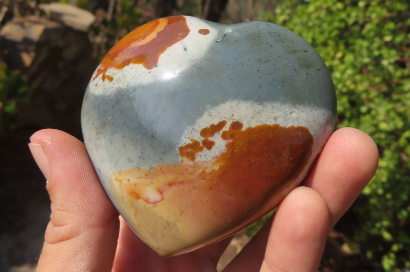 Polished Polychrome Jasper Hearts x 6 From Mahajanga, Madagascar - Toprock Gemstones and Minerals 
