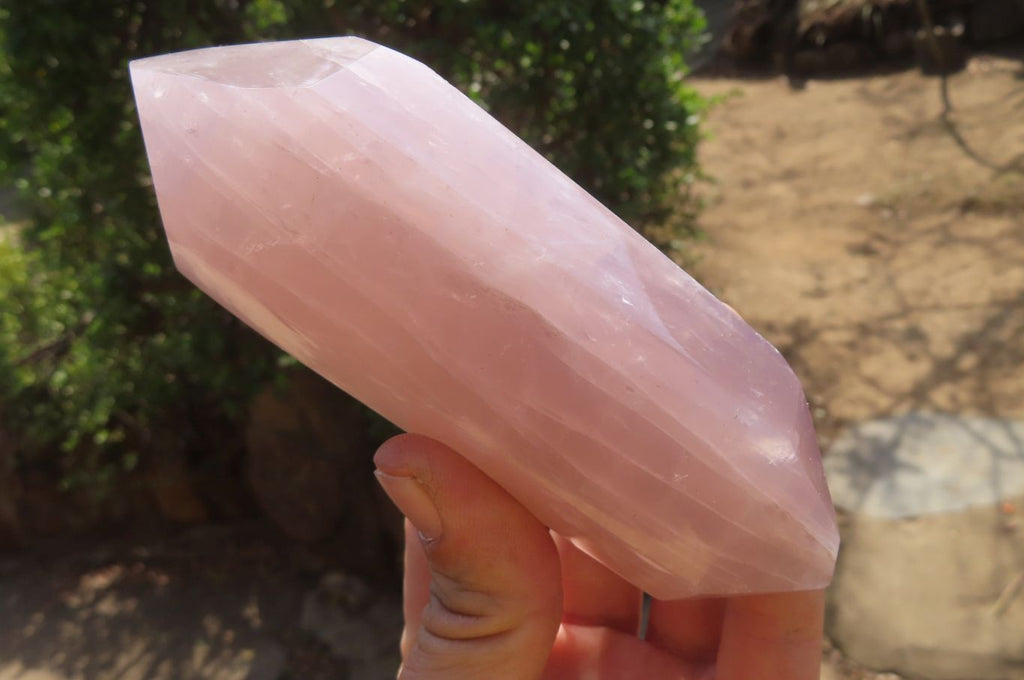 Polished Double Terminated Rose Quartz Points x 4 From Madagascar - Toprock Gemstones and Minerals 