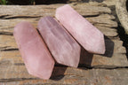 Polished Double Terminated Rose Quartz Points x 4 From Madagascar - Toprock Gemstones and Minerals 