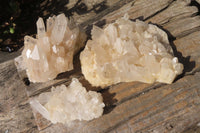 Natural Clear Quartz Clusters x 3 From Ambatofinandrahana, Madagascar - Toprock Gemstones and Minerals 