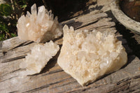Natural Clear Quartz Clusters x 3 From Ambatofinandrahana, Madagascar - Toprock Gemstones and Minerals 