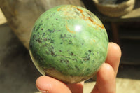 Polished Chrysoprase Spheres x 6 From Ambatondrazaka, Madagascar - Toprock Gemstones and Minerals 