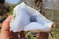 Natural Blue Lace Agate Geode Specimens x 3 From Nsanje, Malawi - Toprock Gemstones and Minerals 