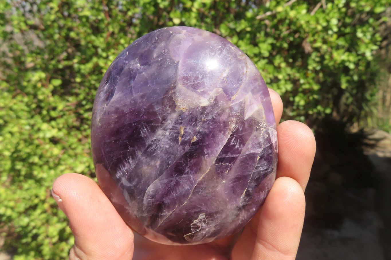 Polished Chevron Amethyst Standing Free Forms x 5 From Madagascar - Toprock Gemstones and Minerals 