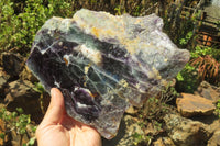 Polished Watermelon Fluorite Slice x 1 From Uis, Namibia - Toprock Gemstones and Minerals 
