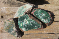 Natural Chrysocolla With Malachite & Salrose Dolomite Specimens x 4 From Congo - Toprock Gemstones and Minerals 