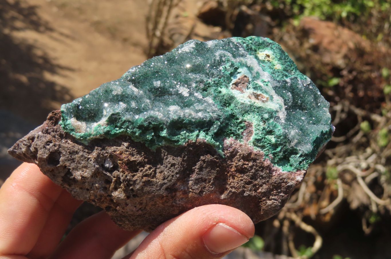 Natural Chrysocolla With Malachite & Salrose Dolomite Specimens x 4 From Congo - Toprock Gemstones and Minerals 