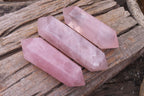 Polished Double Terminated Rose Quartz Points x 3 From Madagascar - Toprock Gemstones and Minerals 