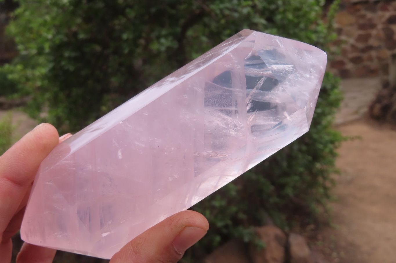 Polished Double Terminated Rose Quartz Points x 3 From Madagascar - Toprock Gemstones and Minerals 