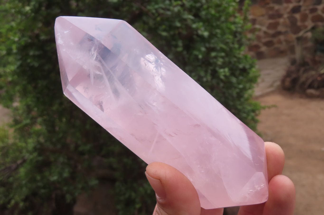 Polished Double Terminated Rose Quartz Points x 3 From Madagascar - Toprock Gemstones and Minerals 