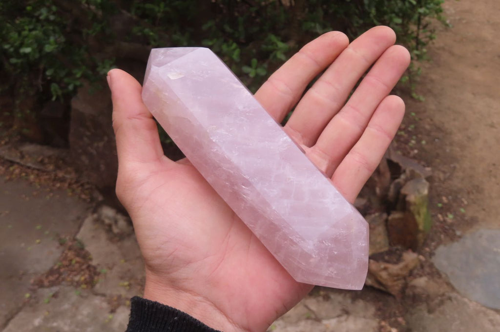 Polished Double Terminated Rose Quartz Points x 3 From Madagascar - Toprock Gemstones and Minerals 