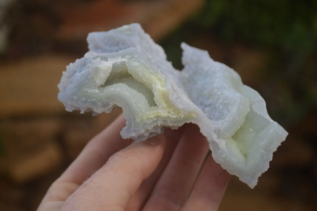 Natural Etched Blue Chalcedony Specimens x 6 From Nsanje, Malawi - Toprock Gemstones and Minerals 
