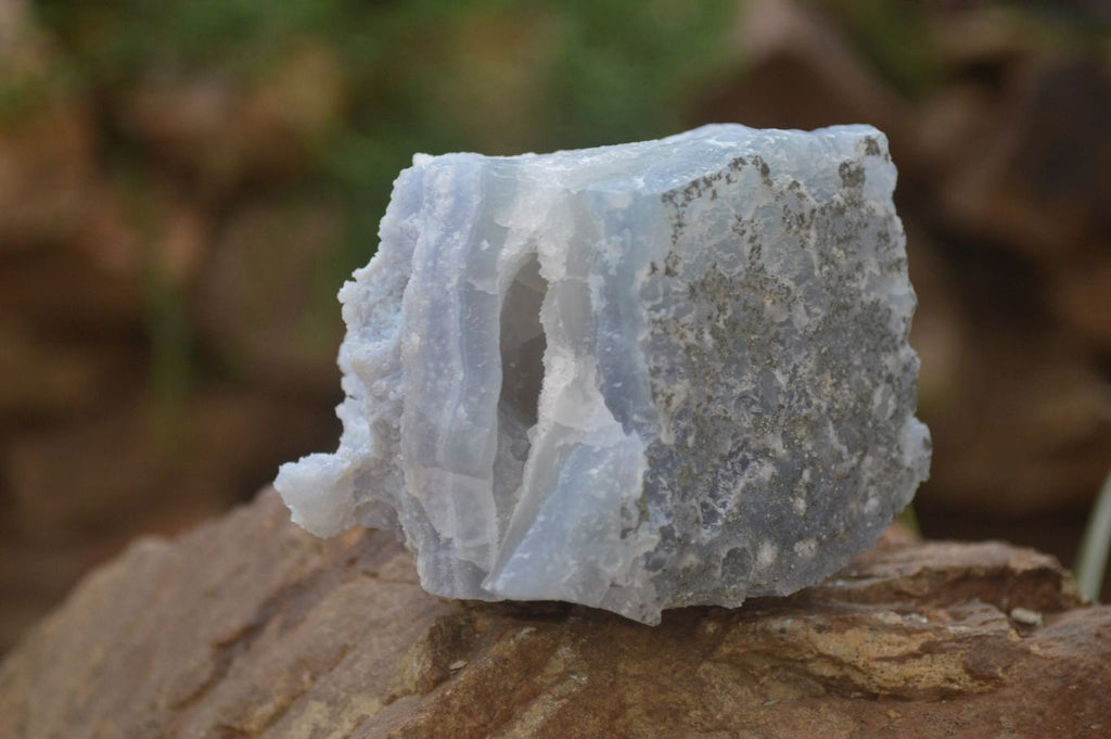 Natural Etched Blue Chalcedony Specimens x 6 From Nsanje, Malawi - Toprock Gemstones and Minerals 