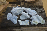 Natural Etched Blue Chalcedony Specimens x 6 From Nsanje, Malawi - Toprock Gemstones and Minerals 