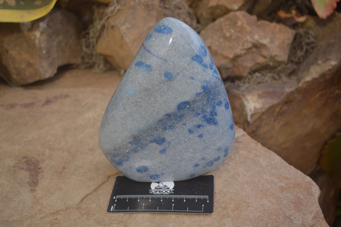Polished Blue Spinel Spotted Quartz Standing Free Forms 1 x From Madagascar - Toprock Gemstones and Minerals 