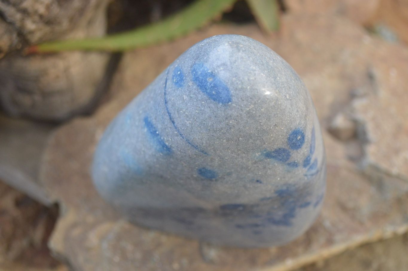 Polished Blue Spinel Spotted Quartz Standing Free Forms 1 x From Madagascar - Toprock Gemstones and Minerals 