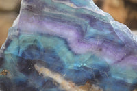 Polished On One Side Watermelon Fluorite Specimens x 2 From Namibia - Toprock Gemstones and Minerals 
