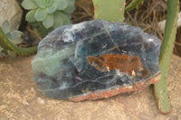 Polished On One Side Watermelon Fluorite Specimens x 2 From Namibia - Toprock Gemstones and Minerals 