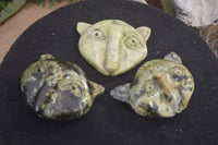 Polished Leopard Stone Cat Faces x 3 From Zimbabwe - Toprock Gemstones and Minerals 
