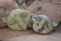 Polished Leopard Stone Cat Faces x 3 From Zimbabwe - Toprock Gemstones and Minerals 