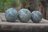 Polished Amazonite Sphere-Balls x 3 From Madagascar - Toprock Gemstones and Minerals 
