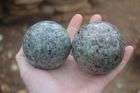 Polished Amazonite Sphere-Balls x 3 From Madagascar - Toprock Gemstones and Minerals 